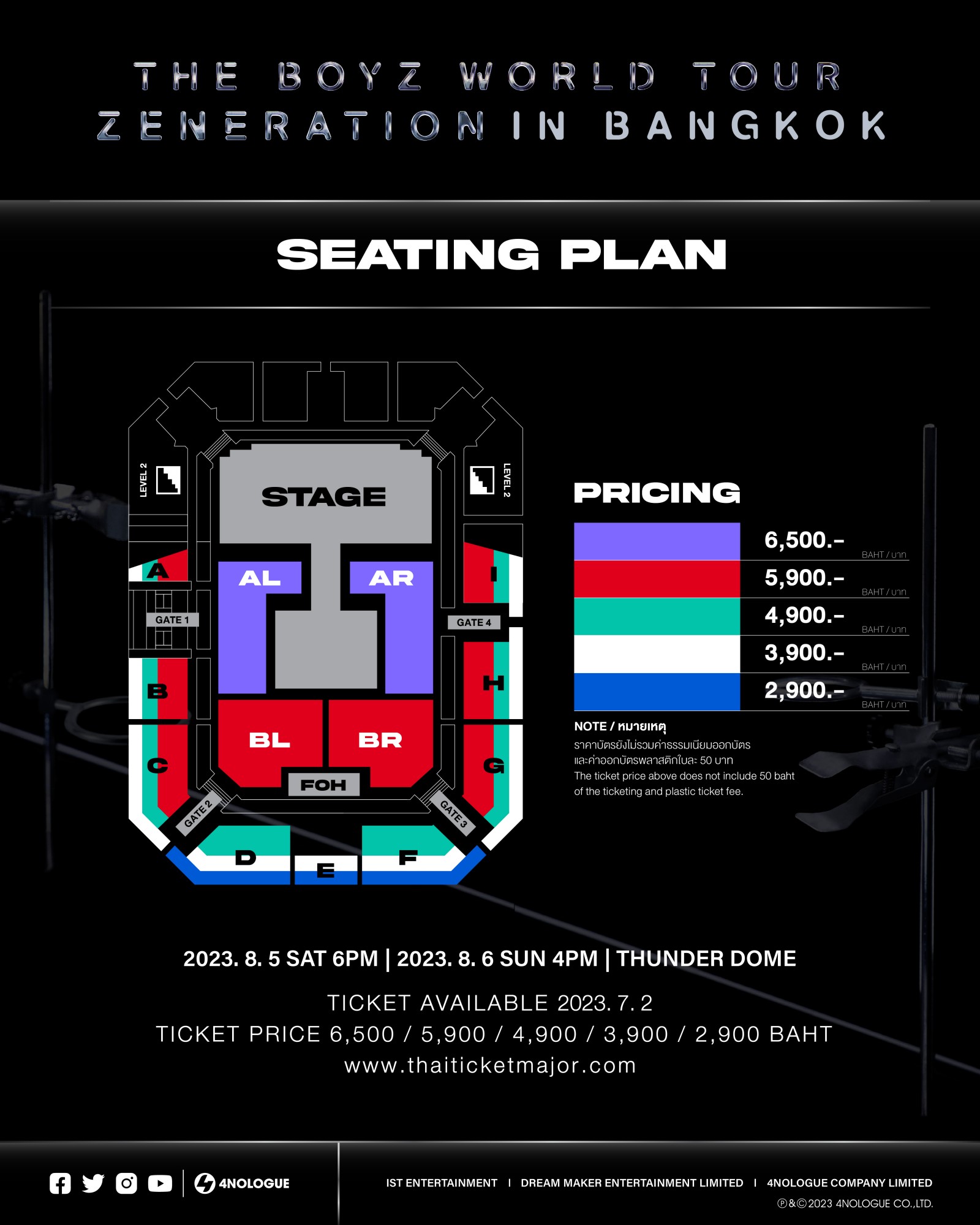 Official Ticket THE BOYZ 2ND WORLD TOUR ZENERATION in BANGKOK